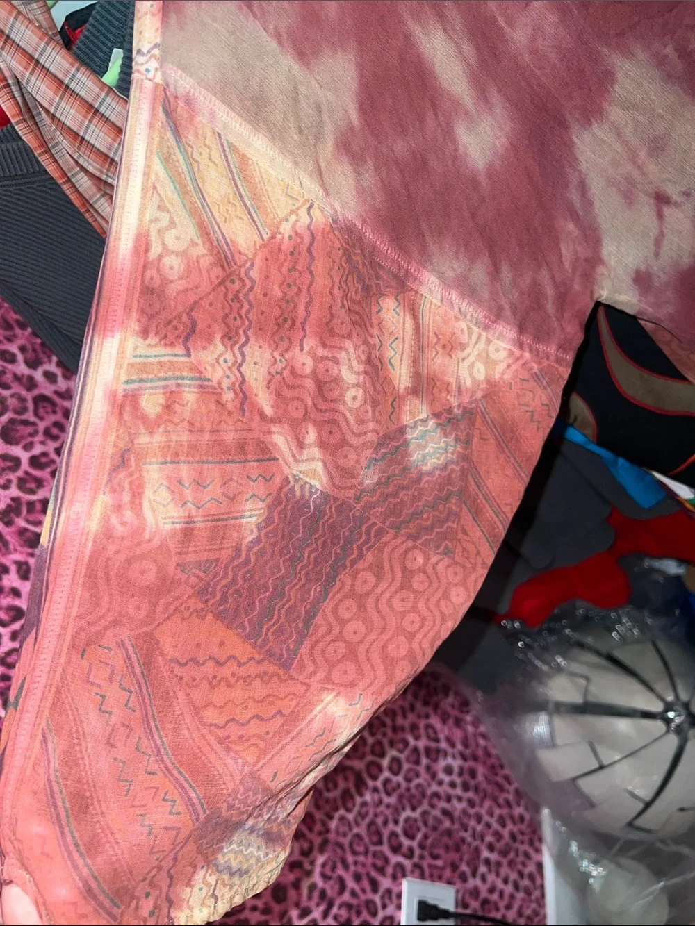 Silk 90s Kristine St RRik Uru Boho Tie-Dye Open Kimono Jacket